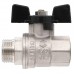 Кран VIEIR шаровый 1/2" ВВ, бабочка, никель, черный (120/12) VP220-01