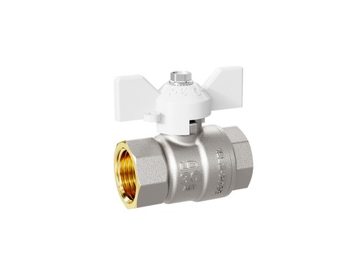 Кран шаровой латунный LD Pride 47.32.В-В.Б Ду32 Ру25 white (баб. с биркой)