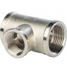 Тройник переходной STOUT никелированный ВВ 3/4"х1/2"х3/4"