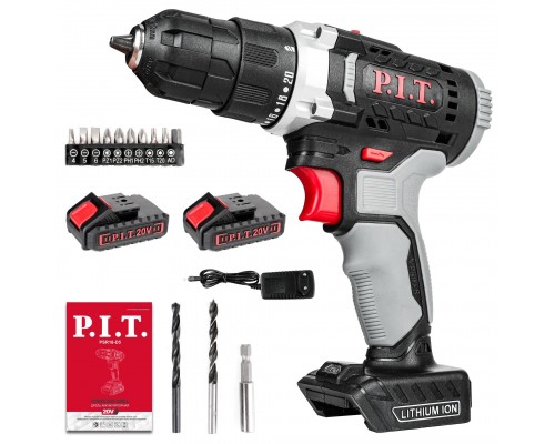 Дрель PIT аккумуляторная PSR18-D5 (20В, БЗП, 2 Li акк.1,5Ач,2 ск,30Нм,быстр.зарядка,кейс) Дрель PIT аккумуляторная PSR18-D5 (20В, БЗП, 2 Li акк.1,5Ач,2 ск,30Нм,быстр.зарядка,кейс)