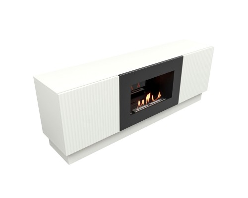 Каминокомплект: Тумба с биокамином Firelight BFP/P-1400L белая+набор керамических дров ель Каминокомплект: Тумба с биокамином Firelight BFP/P-1400L белая+набор керамических дров ель