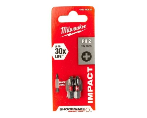 Насадка Milwaukee SHOCKWAVE PH2 25мм (упак_2) 4932430852 Насадка Milwaukee SHOCKWAVE PH2 25мм (упак_2) 4932430852