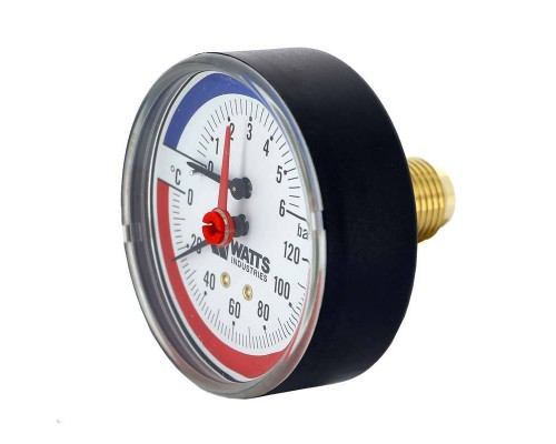 Термоманометр аксиальный F+R818 WATTS Ind 6 бар 120°C 1/2"