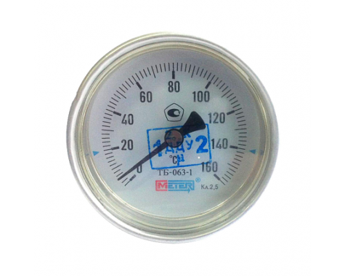 Термометр биметалл ТБ63 160С Дк63 L=60 G1/2" осев Метер