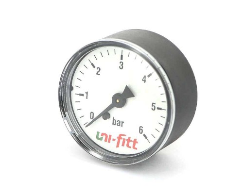 Манометр аксиальный 1/4" UNI-FITT 6 бар 63 мм Манометр аксиальный 1/4" UNI-FITT 6 бар 63 мм