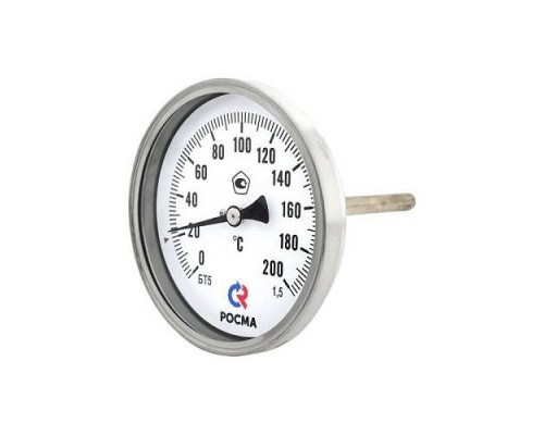 Термометр биметалл БТ-51.211 200С Дк100 L=64 G1/2" осев Росма 00000002564