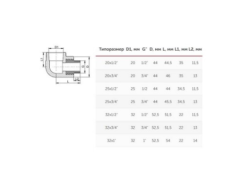Угольник PP-R бел комб Дн25х1/2" НР VALFEX 10126125 Угольник PP-R бел комб Дн25х1/2" НР VALFEX 10126125