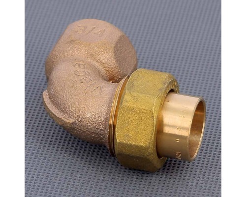 Угол с разъемным соединением пайка-В с коническим уплотнением VIEGA 22х3/4"