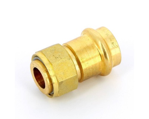 Муфта пресс IBP 22 х 3/4" с накидной гайкой бронза Муфта пресс IBP 22 х 3/4" с накидной гайкой бронза