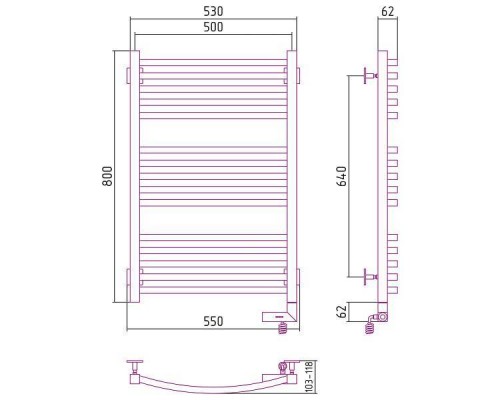 Сунержа Аркус 2.0 Полотенцесушитель электрический 50x80h, прав., цвет: без покрытия 00-5605-8050 Сунержа Аркус 2.0 Полотенцесушитель электрический 50x80h, прав., цвет: без покрытия 00-5605-8050