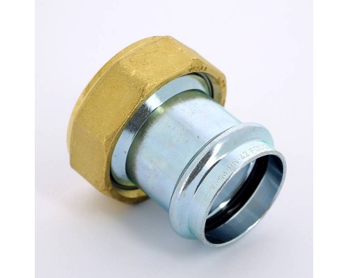 Муфта пресс-В с накидной гайкой и плоской прокладкой оцинкованная сталь Prestabo VIEGA 42х2"