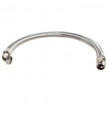 Гибкая подводка для воды НВ 1'', с угловым отводом, 80 см, DN 25, оплетка из нержавеющей стали,