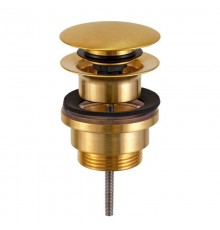 Донный клапан универсальный 1”1/4 Remer 905CCR114BG, золото брашированное