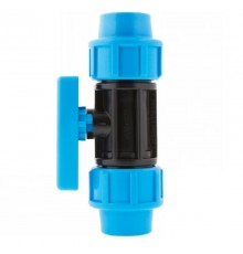 Кран шаровой компрессионный 20 х 20 для труб ПНД