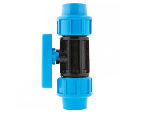 Кран шаровой компрессионный 20 х 20 для труб ПНД