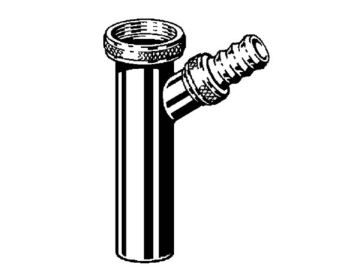 Отвод для сливного шланга хромированный Viega 1"1/4х200 штуцер 3/4"