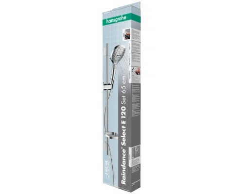 Душевой гарнитур HansGrohe 120 HG Raindance Select E 3jet со штангой 65 см и мыльницей хром Душевой гарнитур HansGrohe 120 HG Raindance Select E 3jet со штангой 65 см и мыльницей хром