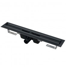 Лоток душевой APZ1BLACK-1450 с порогами для перф. реш. (без решетки), черный матовый