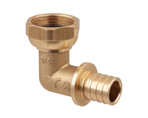 Угольник с накидной гайкой аксиальный латунный 20 x 3/4