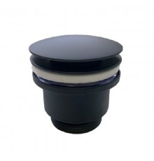 Выпуск 60 мм решетка, H=45 мм, выход 1 1/4", пробка "кнопка", металл, матовый черный