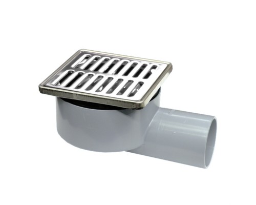 Трап напольный (H79мм, пластик сливная решётка L100ммх100мм/H29мм устанавливается на клей); выход Дн