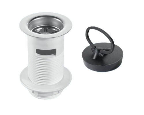 Выпуск (H90мм, D60мм нержавейка сливная решётка) с внутренним переливом, контргайкой и пробкой с кру