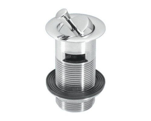 Выпуск (H90мм, D60мм сливная решётка) латунный с внутренним переливом, контргайкой и вертящейся проб