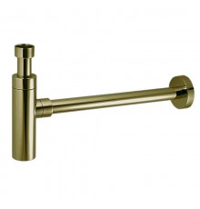 Сифон бутылочный латунный без выпуска (1 1/4х32мм) с отводной трубой (L400мм, D32мм) и отражателем;