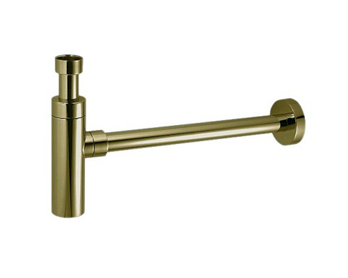 Сифон бутылочный латунный без выпуска (1 1/4х32мм) с отводной трубой (L400мм, D32мм) и отражателем;