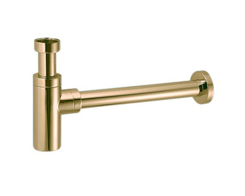 Сифон бутылочный латунный без выпуска (1 1/4х32мм) MINI с отводной трубой (L300мм, D32мм) и отраж