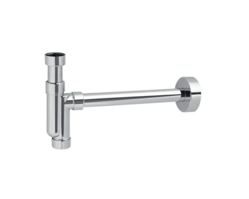 Сифон трубный P-образный без выпуска (1 1/4х32мм) с отводной трубой (L300мм, D32мм) и отражателем;