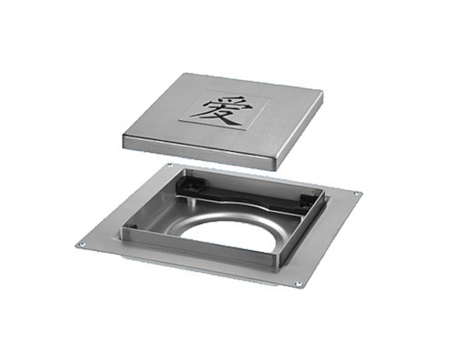 Насадка сливная (L150ммх150мм, нержавейка 304, дизайн LOVE, слив D90мм) под плитку h8-16мм в компл