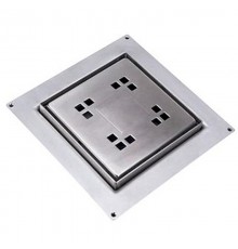 Насадка сливная (L150ммх150мм, нержавейка 304, дизайн MACINTOSH, слив D90мм) под плитку h8-16мм в