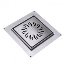 Насадка сливная (L150ммх150мм, нержавейка 304, дизайн SOLEIL, слив D90мм) под плитку h8-16мм в ком