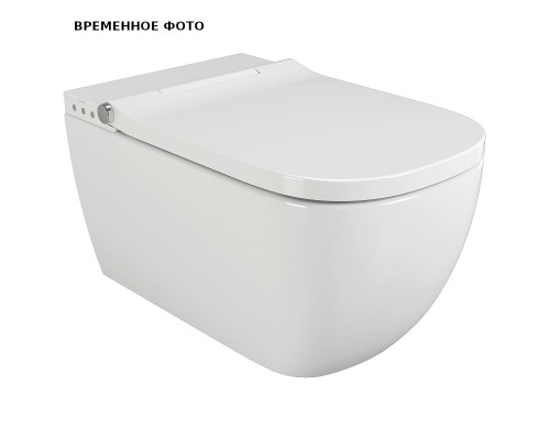 Умный подвесной унитаз Uni-Flow в комплекте с крышкой-биде и пультом ДУ, белый