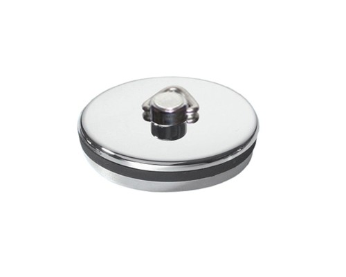 Пробка пластиковая с треугольным держателем под цепочку и сливную решётку D70/85/113мм; цвет-хром