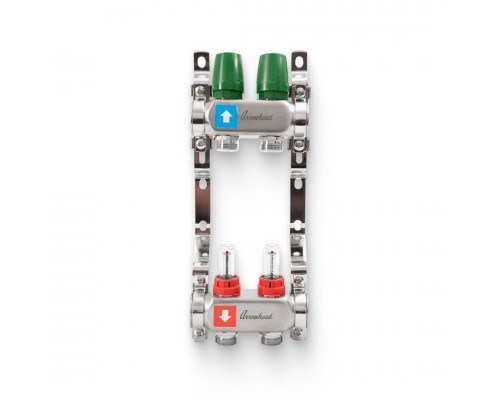 Коллектор из нержавеющей стали с расходомерами  2 вых.