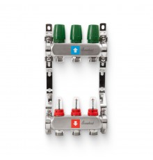 Коллектор из нержавеющей стали с расходомерами  3 вых