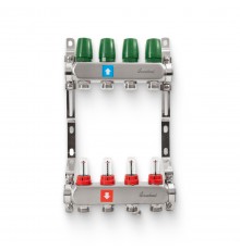 Коллектор из нержавеющей стали с расходомерами  4 вых