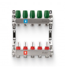 Коллектор из нержавеющей стали с расходомерами  5 вых