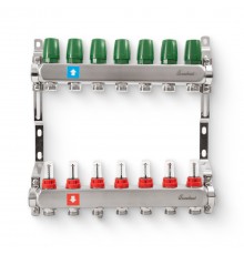 Коллектор из нержавеющей стали с расходомерами 7 вых