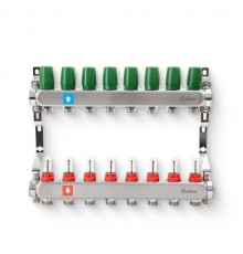 Коллектор из нержавеющей стали с расходомерами 8 вых