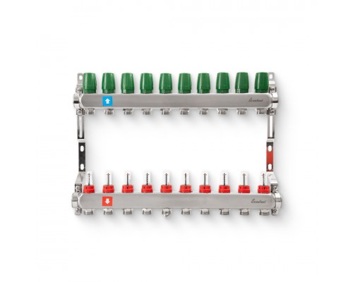 Коллектор из нержавеющей стали с расходомерами 10 вых
