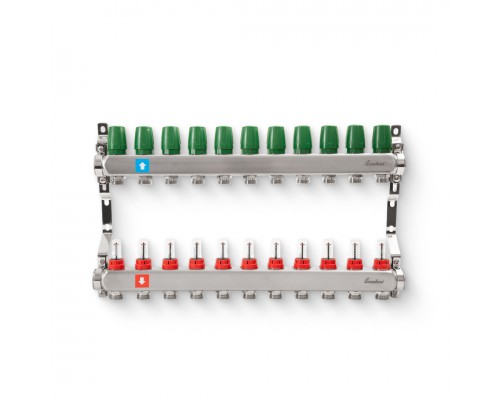 Коллектор из нержавеющей стали с расходомерами 11 вых