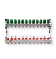 Коллектор из нержавеющей стали с расходомерами 12 вых