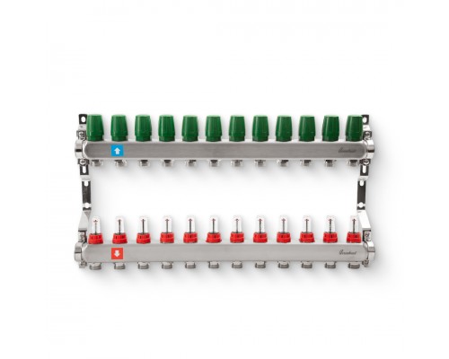 Коллектор из нержавеющей стали с расходомерами 12 вых