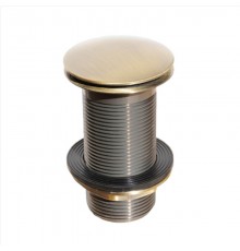 Выпуск (H90мм, D60мм сливная решётка/пробка тип-кнопка) латунный без перелива с контргайкой; выход