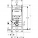 Модуль Geberit Duofix для подвесного унитаза, 112 см, с бачком Delta 12 см, клавиша Delta21, хром