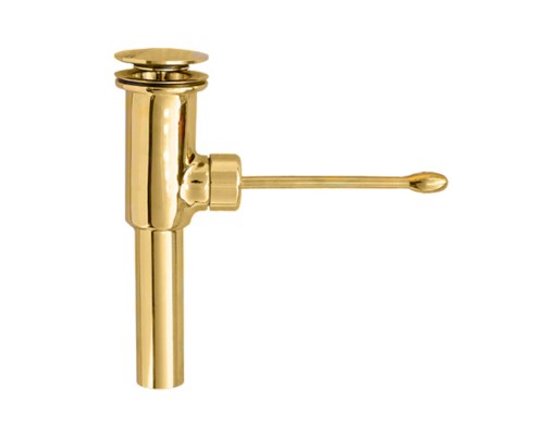 Выпуск (H220мм, D60мм сливная решётка/пробка с рычагом управления, стяжной болт М12х35) латунный; вы