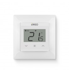 Термостат ENGO E55 комнатный встраиваемый в рамку, программ. с дисплеем, WiFi, белый